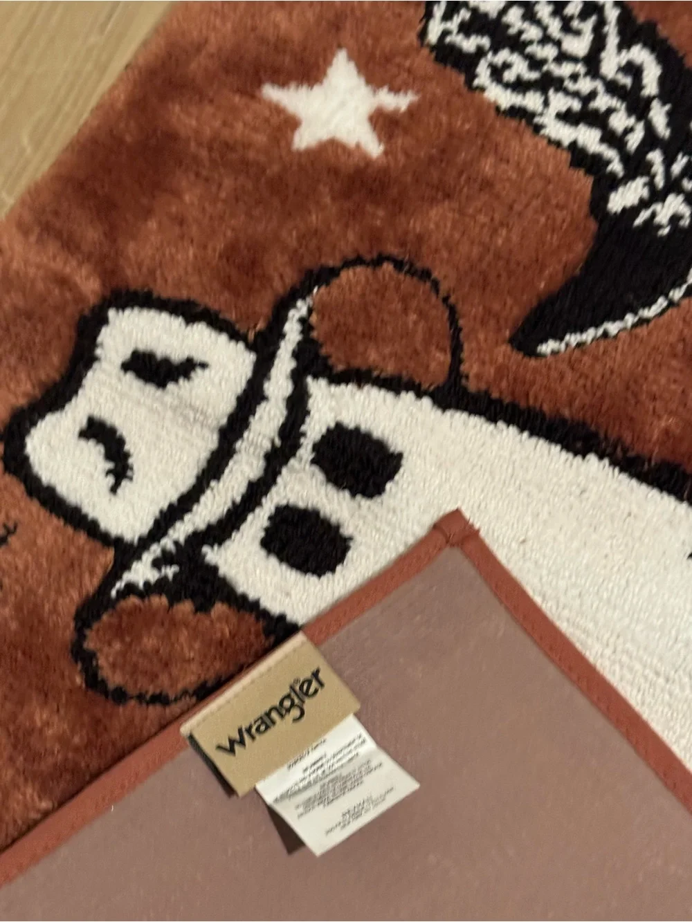 Wrangler Rust Orange and White Halloween Ghost bath mat Rug